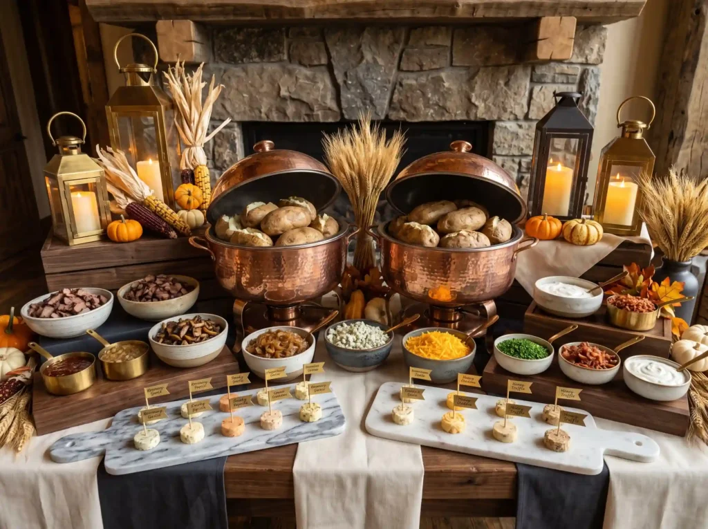 Fireside Gourmet Potato Bar Inspiration Inspired Potato bar with toppings K