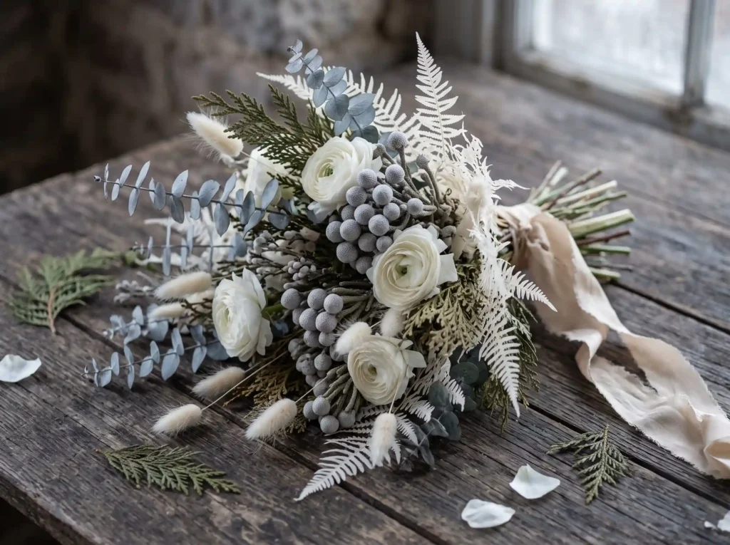 Frosted Woodland Elegance Inspiration Inspired b Frosted woodland bouquet elegance K