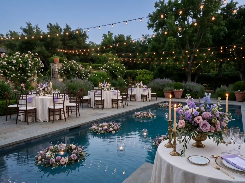 Lavender Twilight Garden Inspiration Romantic Eu Twilight garden reception with f…