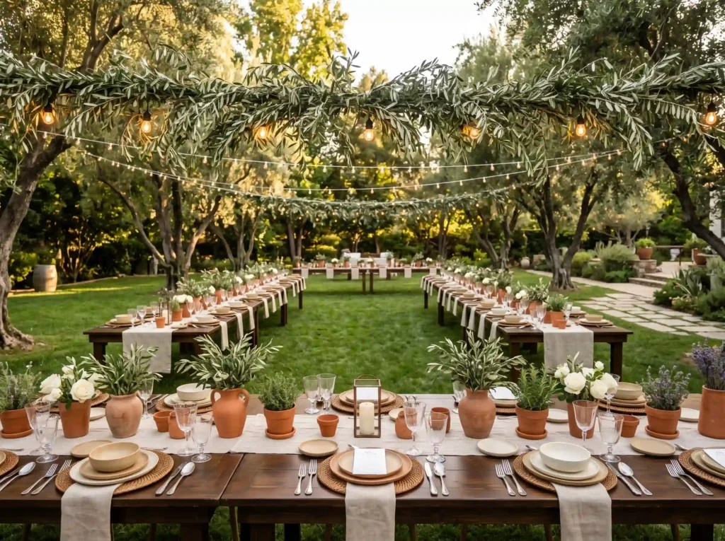 Olive Grove Feast Inspiration Mediterranean coun Olive Grove Feast reception K