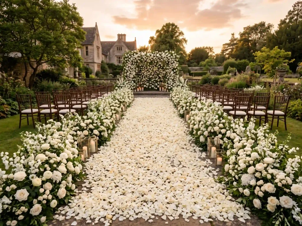 Romantic Rose Petal River Inspiration Inspired b Romantic rose petal river aisle