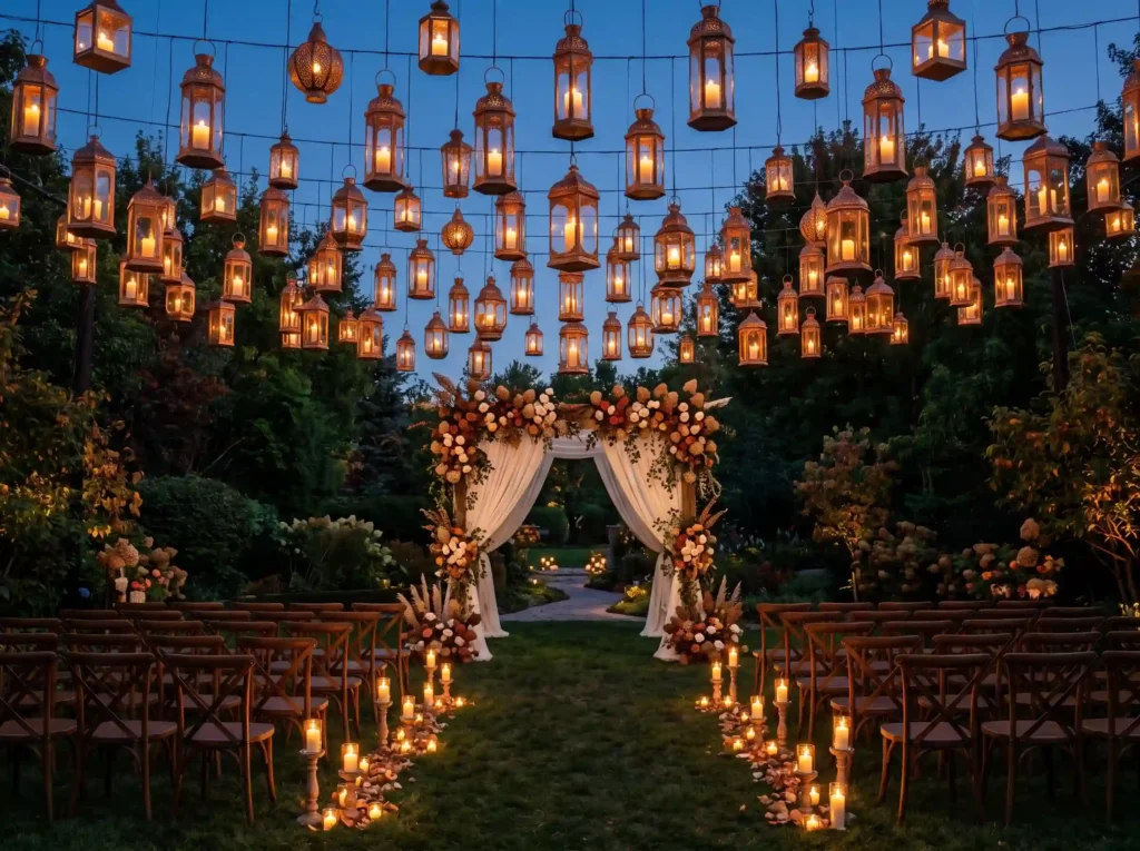 Copper Lantern Garden Inspiration Elegant lighti Copper lanterns illuminate backy… K