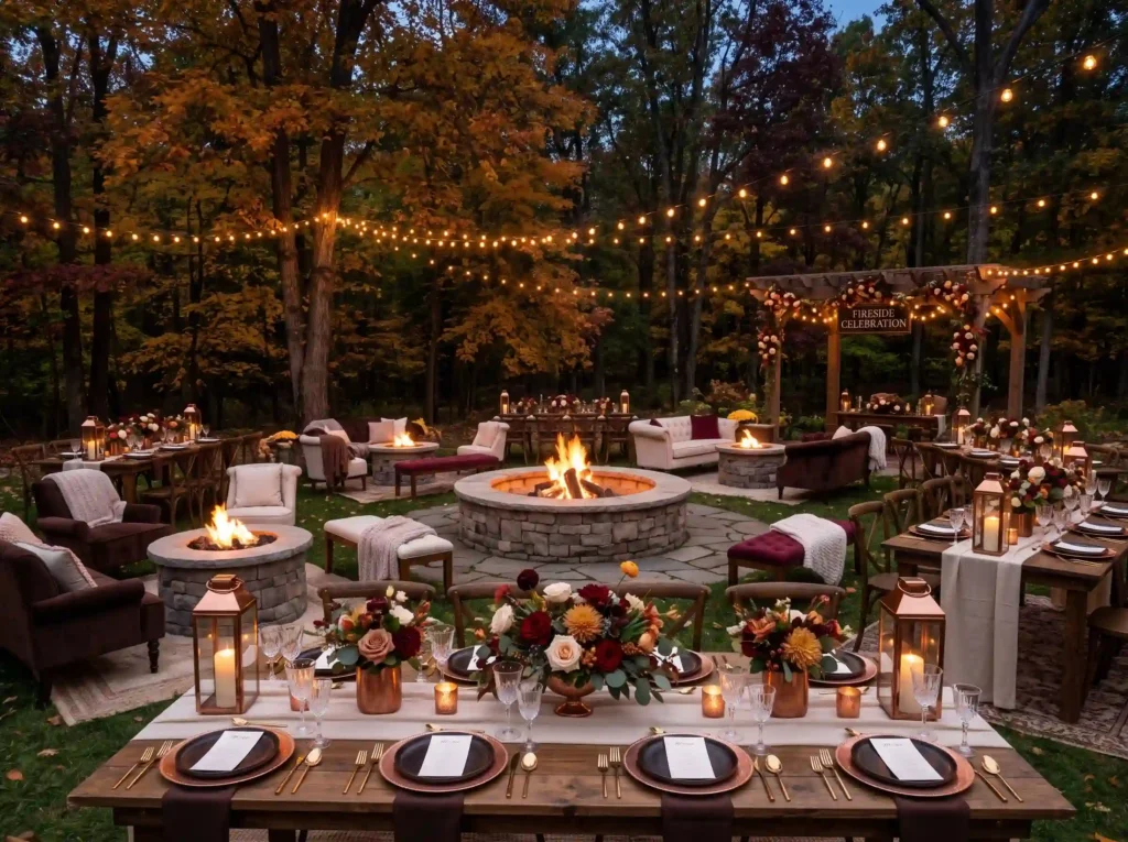 Cozy Fireside Celebration Inspiration Designed a Fireside celebration autumn rece… K