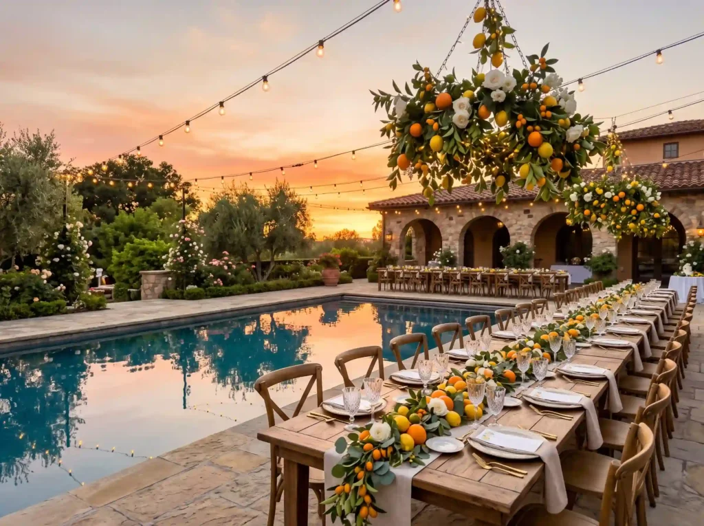 Sunset Citrus Celebration Inspiration A joyful o Citrus celebration outdoor gathe… K