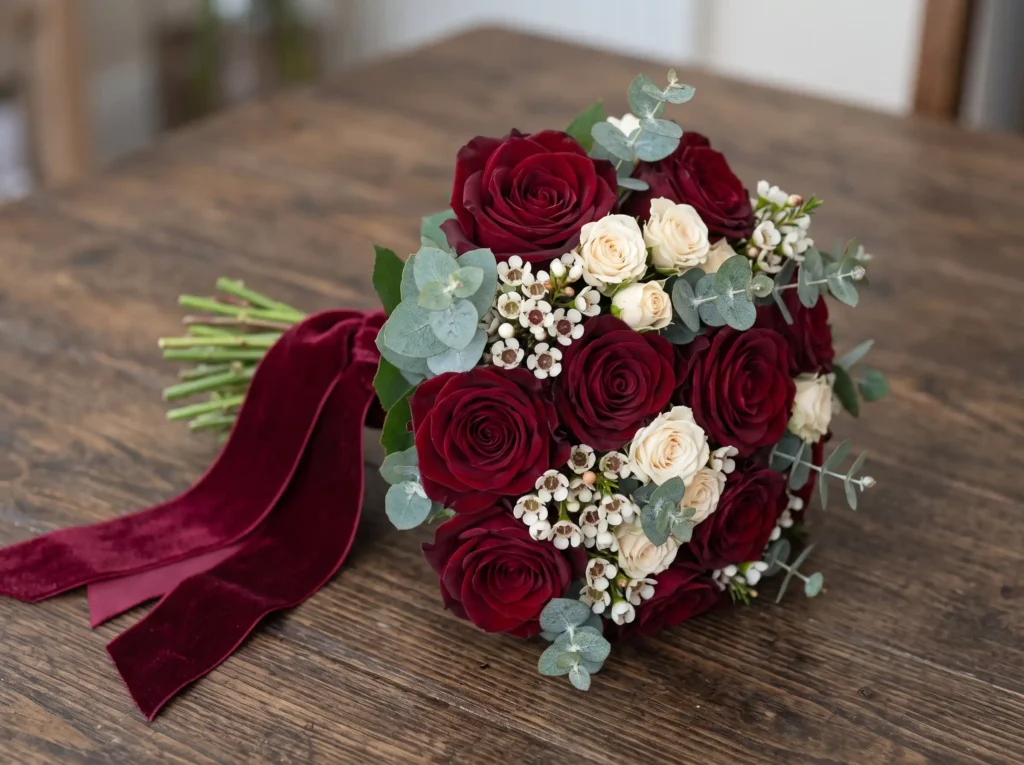 Velvet Ribbon Bridesmaid Posy Inspiration A refi Velvet ribbon bridesmaid posy K