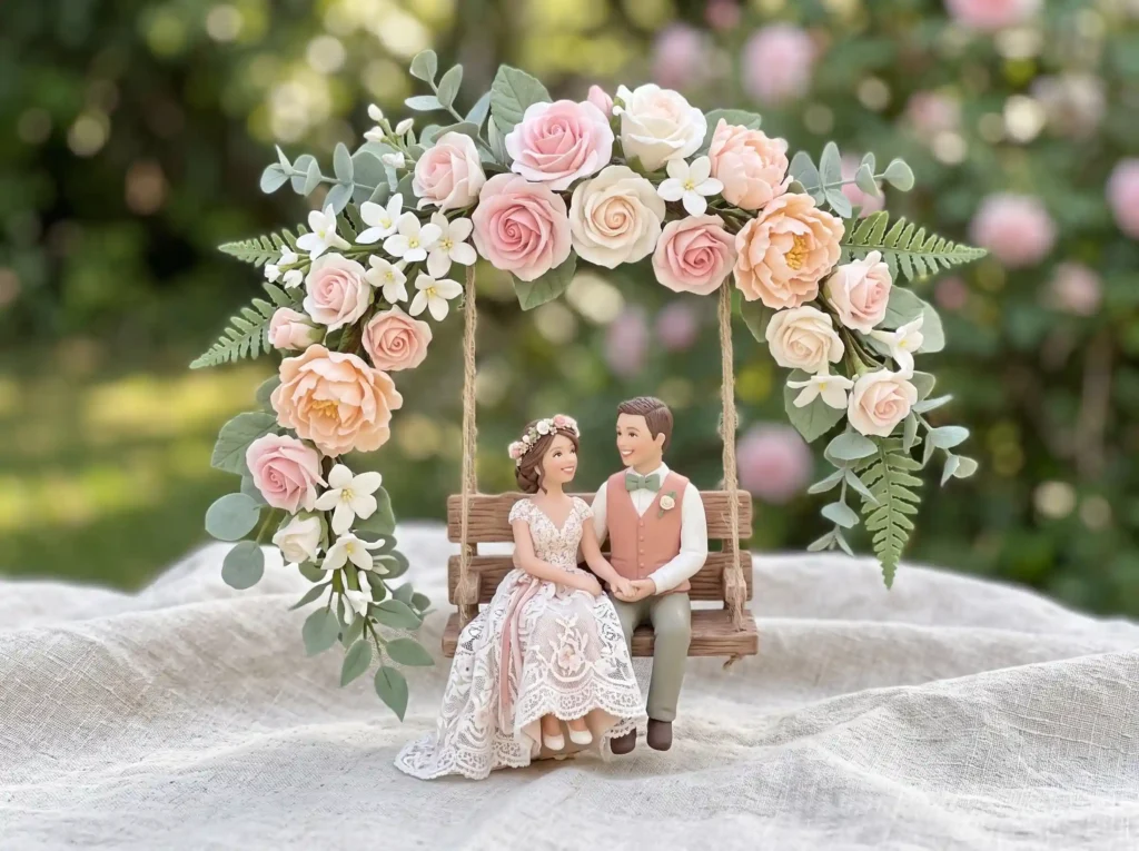 Floral Swing Forever Inspiration A playful garde Couple on floral swing topper