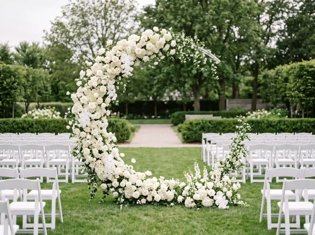 Modern Crescent Bloom Inspiration Inspired by co Crescent arch with white florals