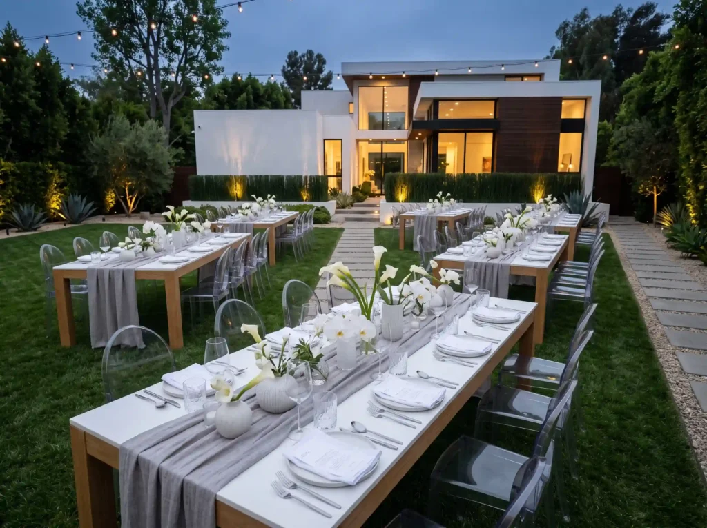 Modern White Lawn Dinner Inspiration Minimalist White lawn dinner minimalist luxury