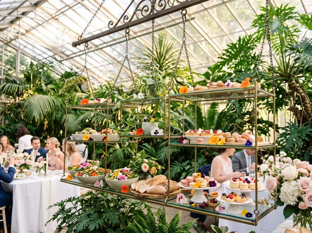 Botanical Greenhouse Buffet Inspiration An elega Botanical greenhouse dining expe… K