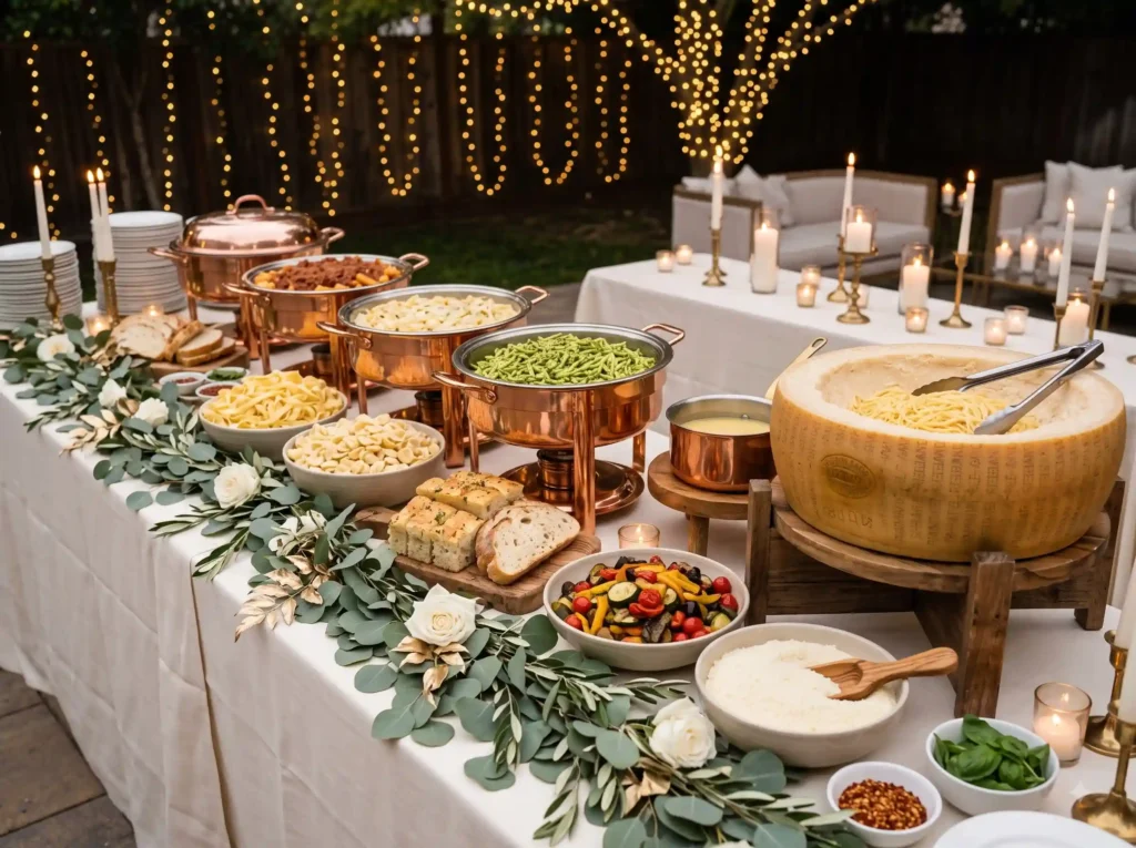 Elegant Pasta Buffet Inspiration A refined Itali Elegant pasta buffet Italian dinner