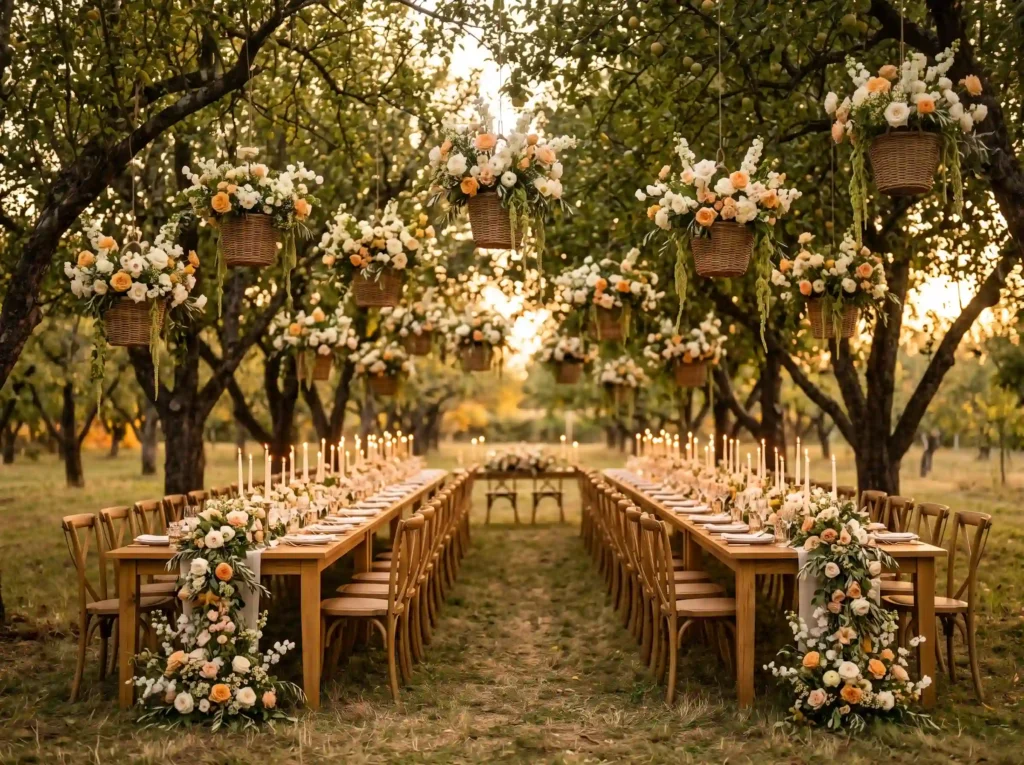 Grand Orchard Dinner Party Inspiration Designed Orchard dinner party reception K