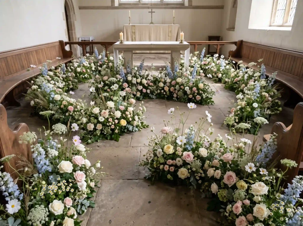 Heavenly Meadow Altar Inspiration Inspired by bl Floral meadow church altar K