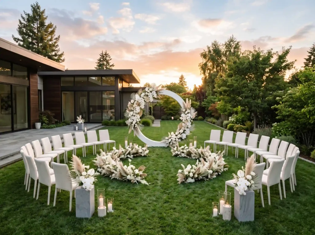 Modern Courtyard Circle Ceremony Inspiration Cle Modern courtyard circle ceremony K