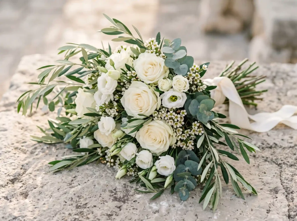 Olive Branch Elegance Inspiration Mediterranean Olive branch elegance bridal bou…