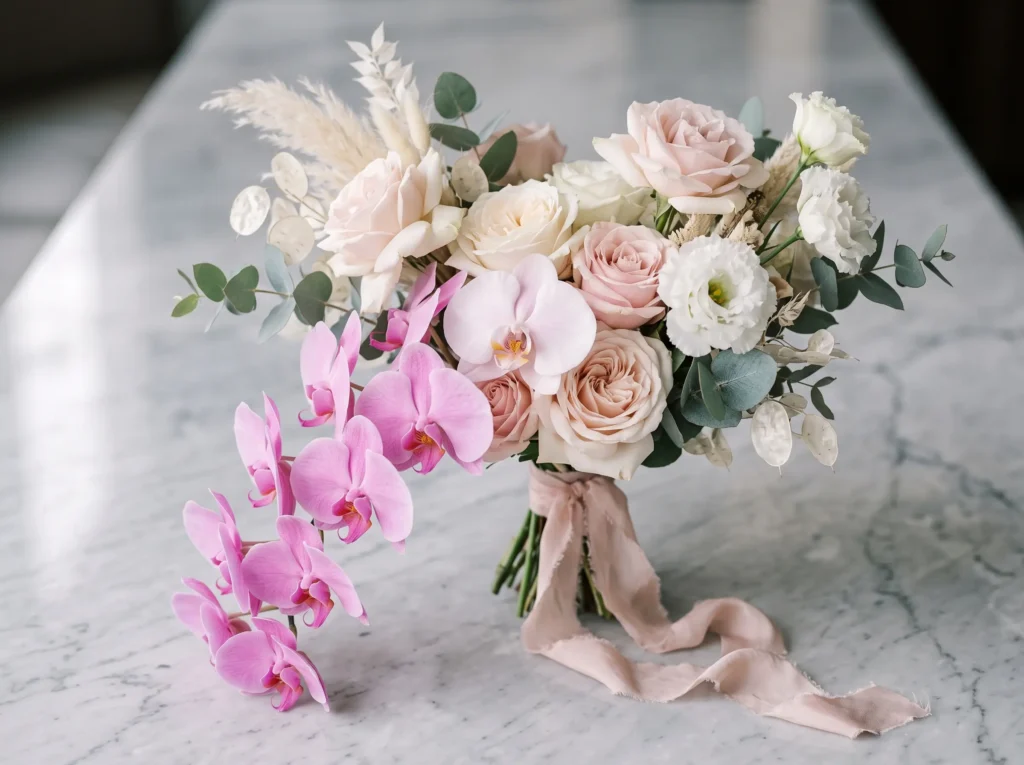 Pink Orchid Luxe Inspiration Modern luxury is ex Orchid pink floral bouquet K