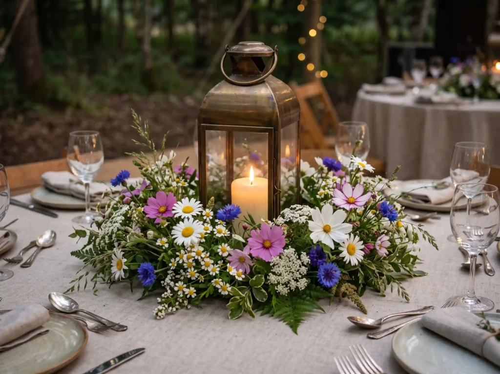 Wildflower Lantern Garden Inspiration Rustic rom Wildflower lantern garden reception K