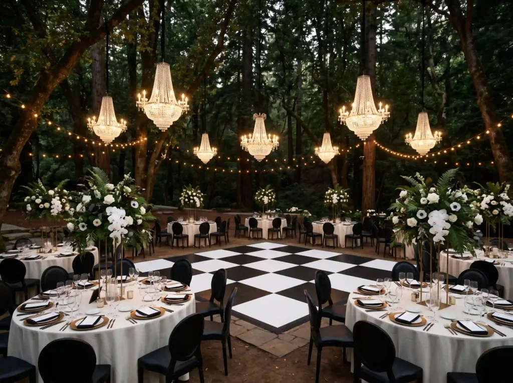 Black Tie Woodland Reception Inspiration Inspire Black Tie Woodland Reception K