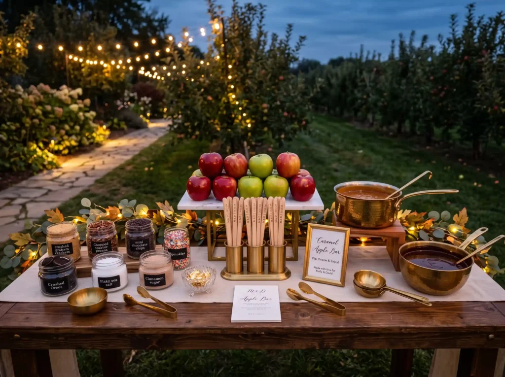 Caramel Apple Dessert Bar Inspiration A classic Caramel apple dessert bar station