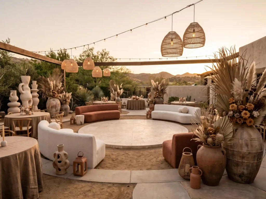 Desert Romance Courtyard Inspiration Earthy eleg Desert romance courtyard reception K