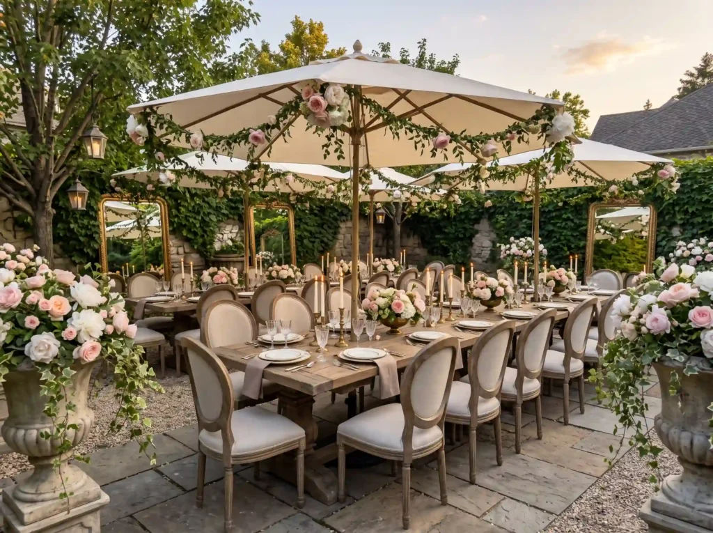 French Chateau Courtyard Dinner Inspiration A re Chateau courtyard dinner backyar K