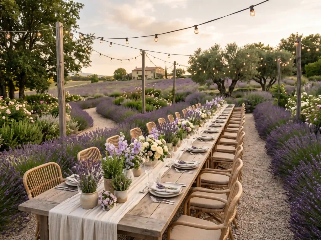 Lavender Meadow Gathering Inspiration French cou Lavender meadow outdoor celebration K