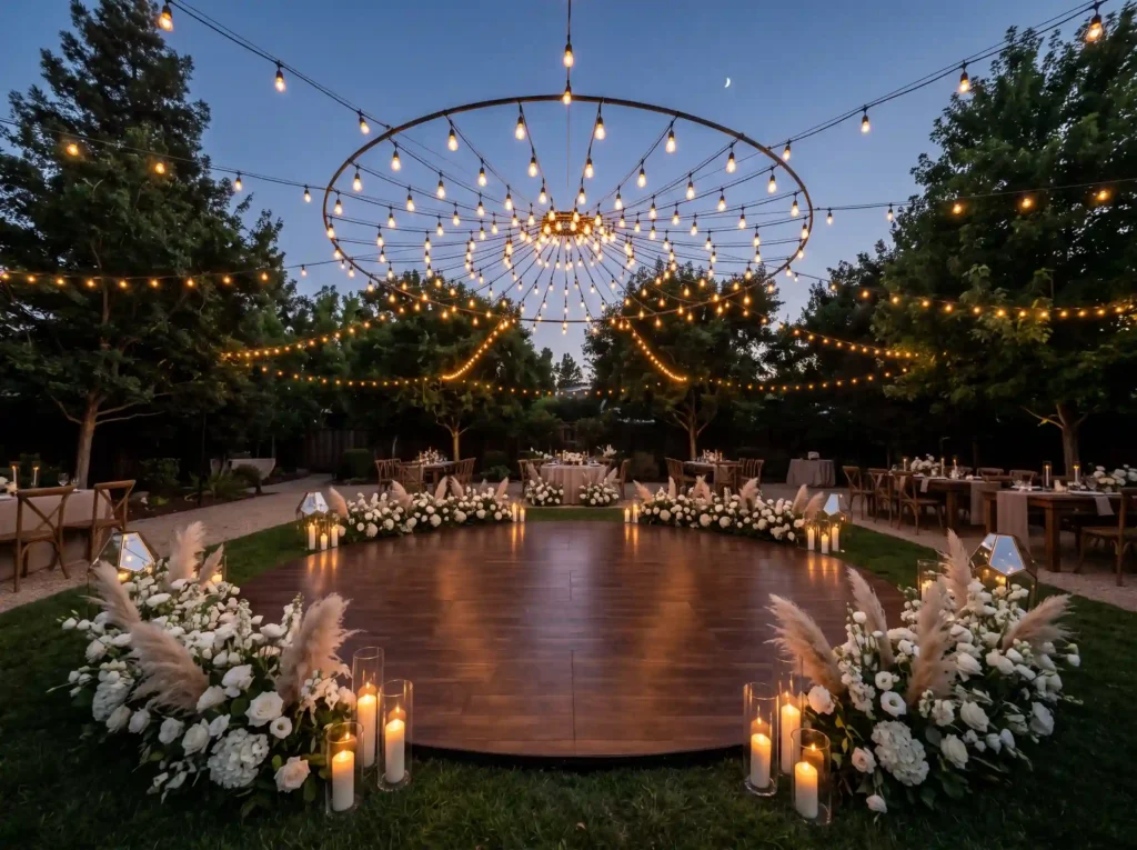 Moonlit Dance Pavilion Inspiration Dancing benea Dance pavilion with floral accents