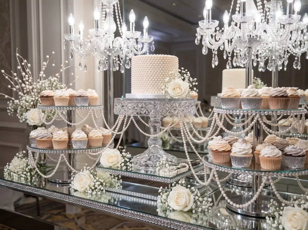 Pearl and Crystal Glamour Inspiration A glamorou Glamorous dessert station pearl …