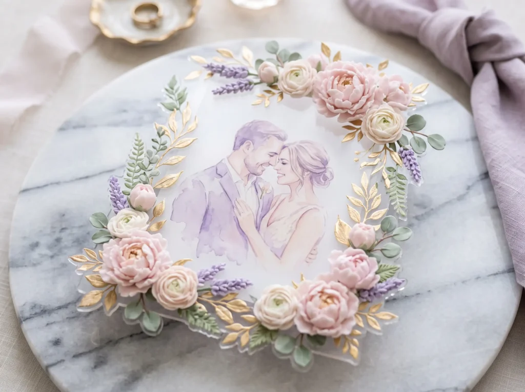 Watercolor Portrait Frame Inspiration Turning a Wedding cake topper portrait frame