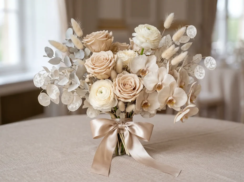 Champagne Luxe Botanicals Inspiration Modern ele Champagne Luxe Botanicals bouquet K