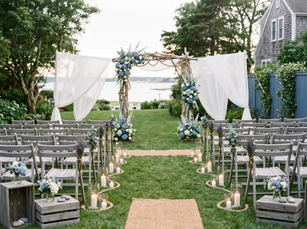 Coastal Blue Backyard Celebration Inspiration Br Coastal backyard celebration dri… K