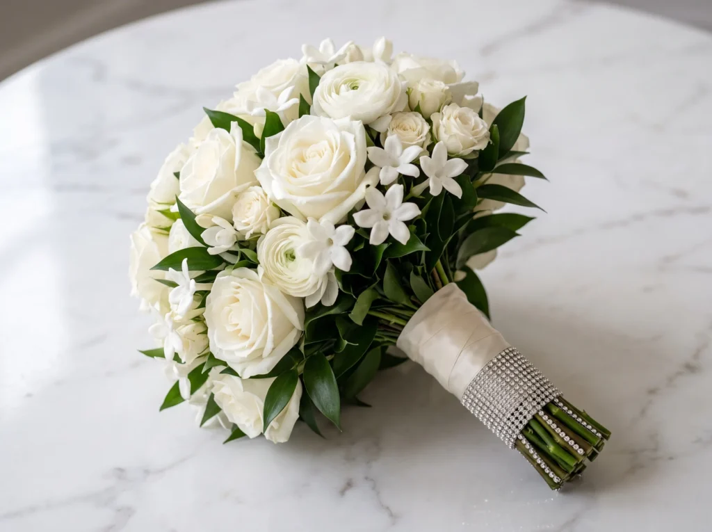 Crystal Rose Couture Inspiration Inspired by cou Bridal bouquet with crystal detail