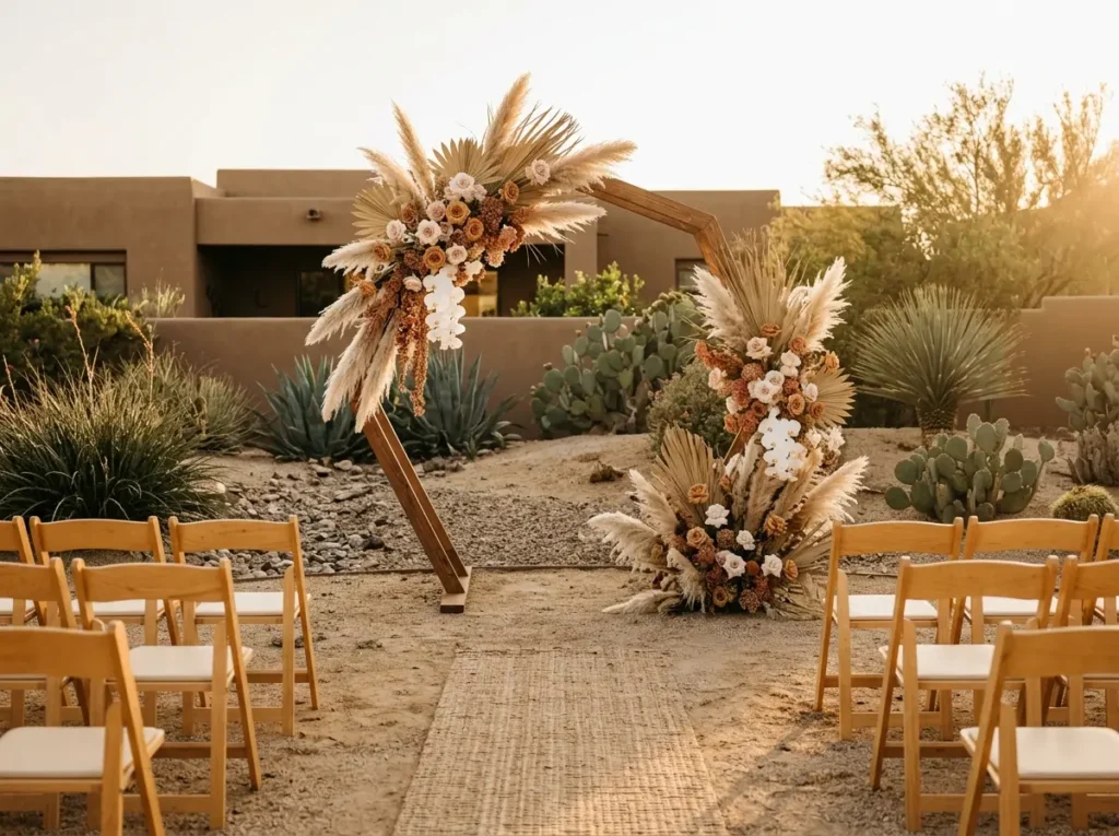 Desert Bloom Ceremony Inspiration Modern Southwe Desert Bloom Ceremony wedding fl…