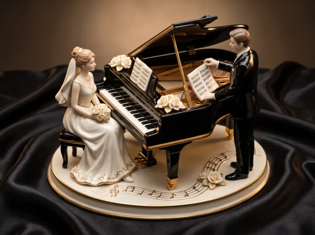 Grand Piano Love Song Inspiration Designed for c Porcelain bride beside grand piano