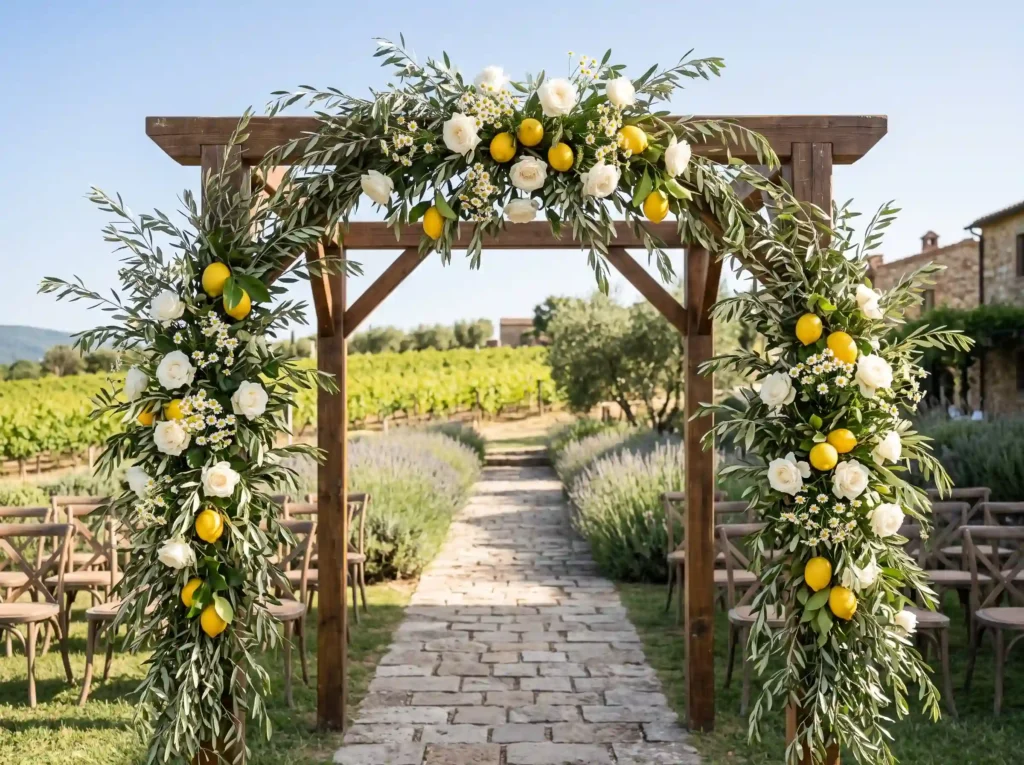 Lemon Grove Floral Arch Inspiration Drawing from Floral arch with lemons K