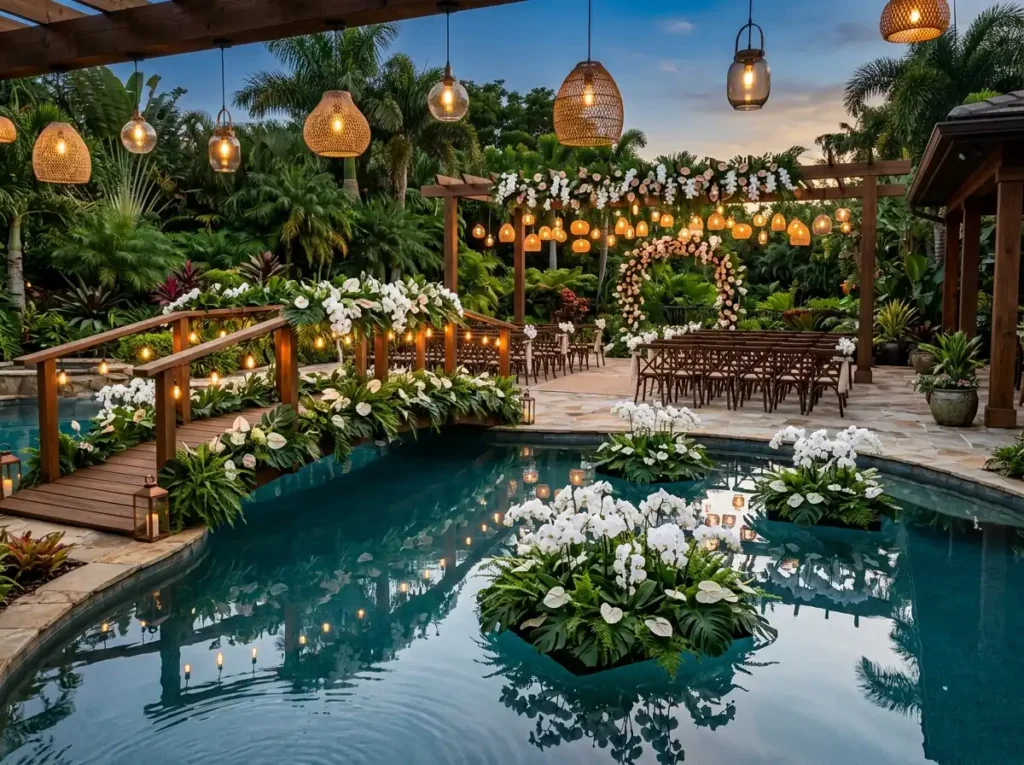 Orchid Water Garden Inspiration A tranquil luxur Orchid water garden wedding