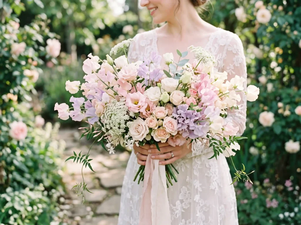 Sweet Pea Cloud Inspiration Floating floral text Sweet Pea Cloud floral bouquet