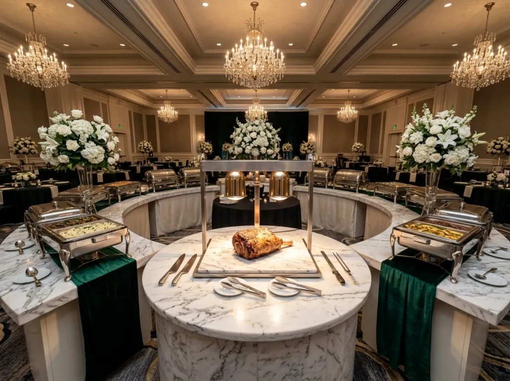 Carving station in ballroom rece…