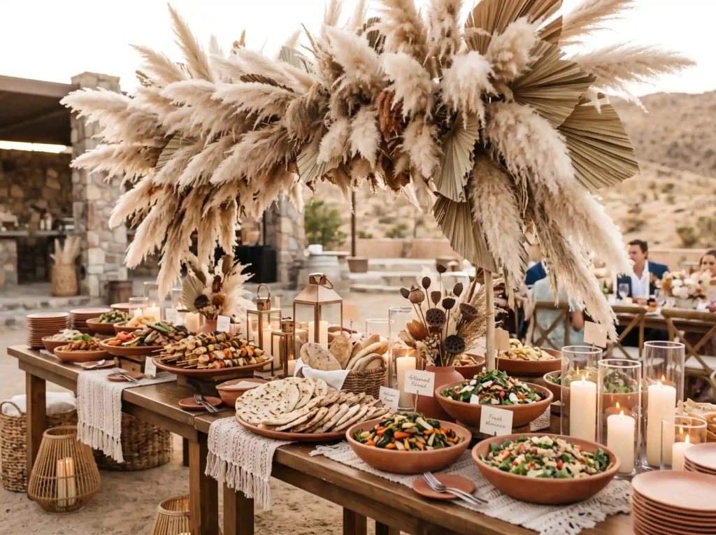 Boho Pampas Feast Inspiration Desert inspired r Boho pampas feast desert romance