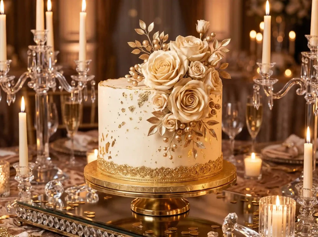 Champagne Gold Luxe Inspiration A glamorous cel Champagne Gold Luxe cake K