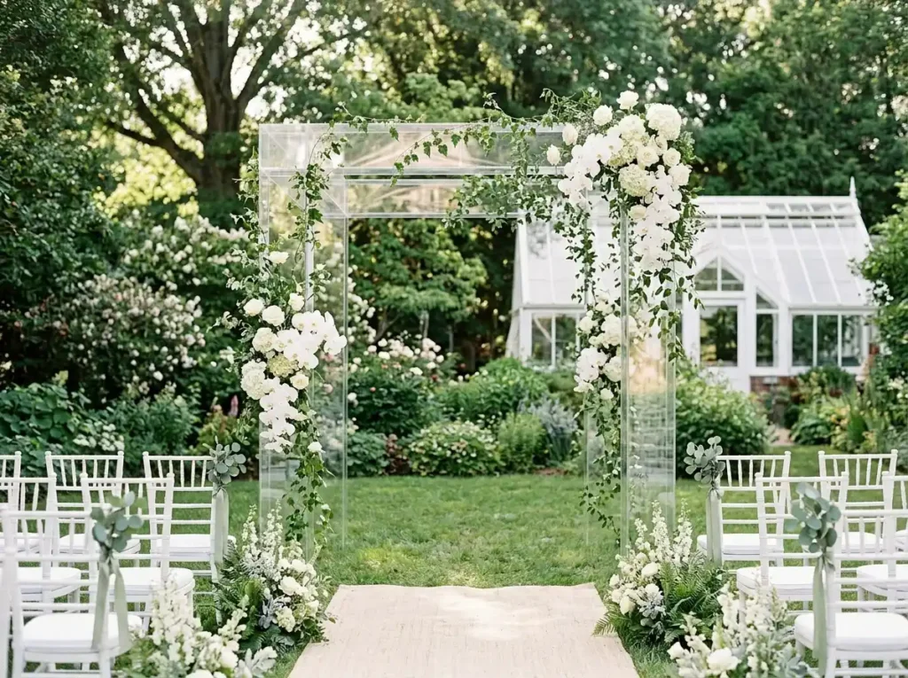 Glasshouse Garden Frame Inspiration Botanical c Glasshouse garden wedding ceremony