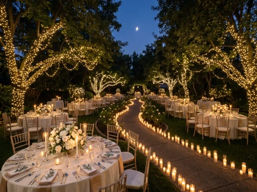 Moonlit Garden Soirée Inspiration Romance comes Moonlit garden soirée reception K
