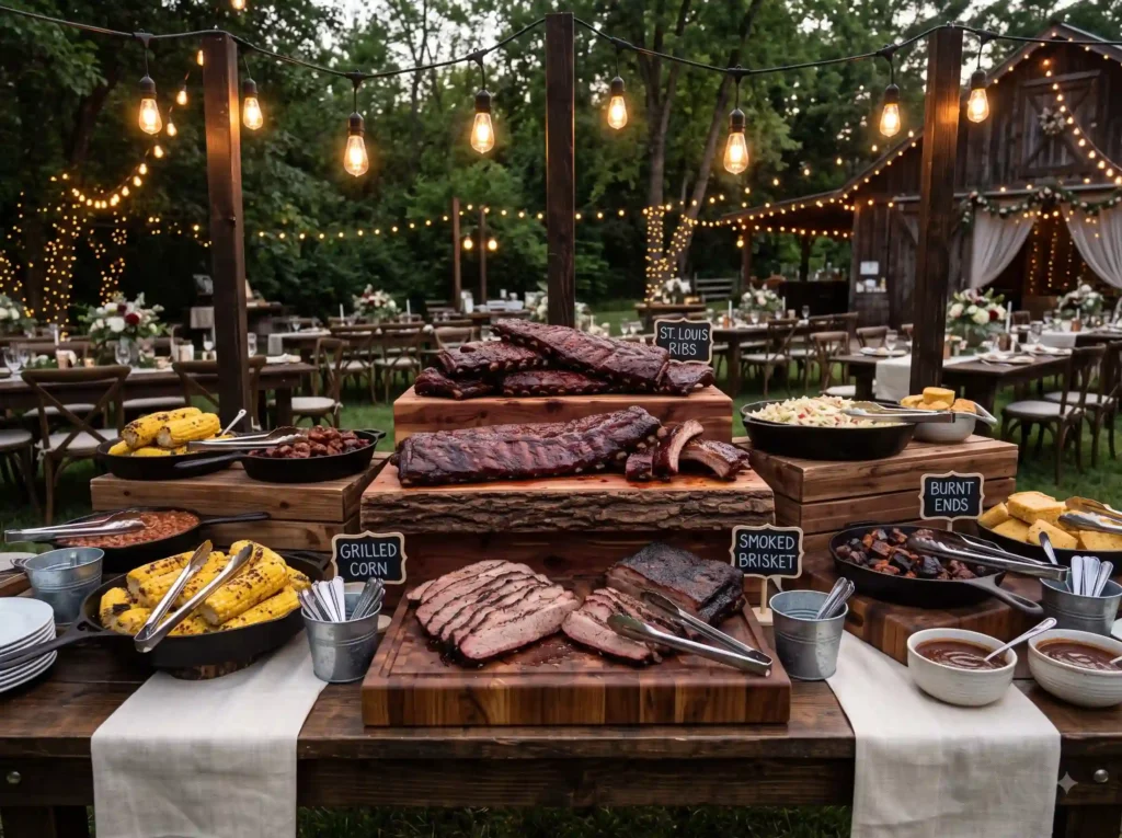 Smoked Rib Showcase Inspiration The rich aroma Smoked ribs wedding buffet K