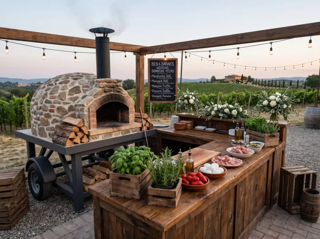 Artisan Pizza Oven Inspiration Rustic Italian t Artisan pizza oven wedding station