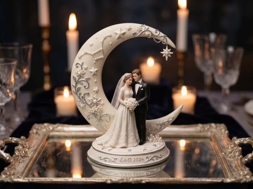 Celestial Moonlight Keepsake Inspiration Inspir Bride and groom under moon