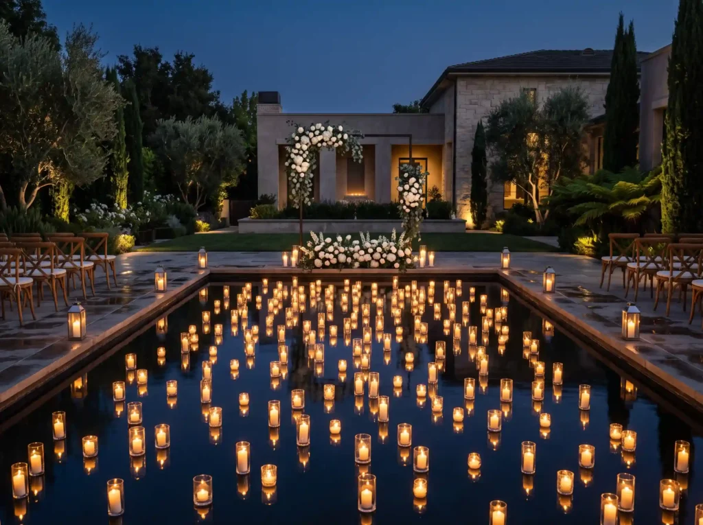 Floating Candle Symphony Inspiration A magical Floating candles on pool K