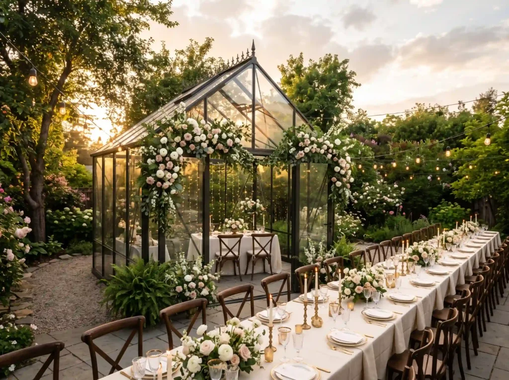 Glasshouse Garden Romance Inspiration Inspired Glasshouse garden romance reception K