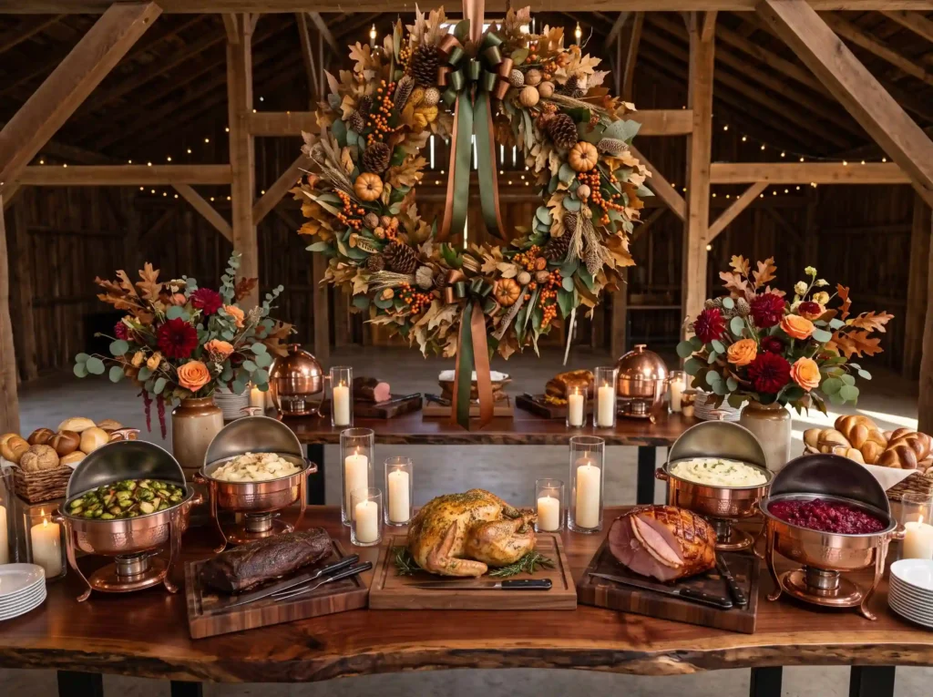 Smoked Harvest Carving Feast Inspiration Classi Harvest carving feast wedding bu…
