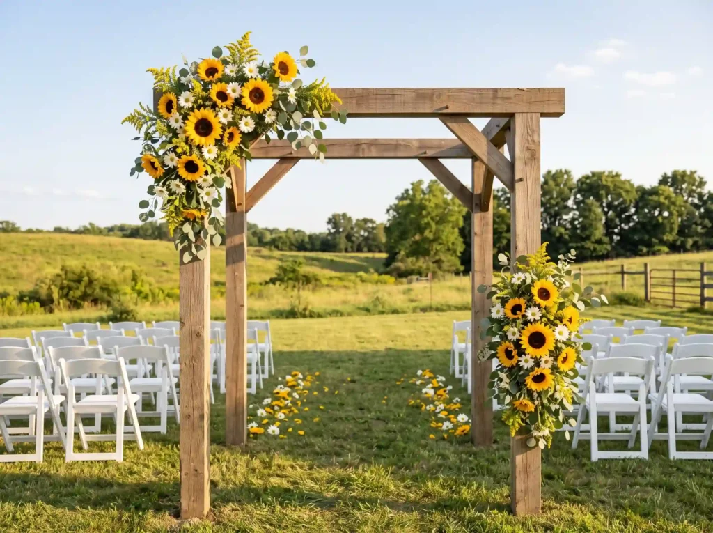 Sunflower Country Arch Inspiration Inspired by Sunflower arch with daisies K