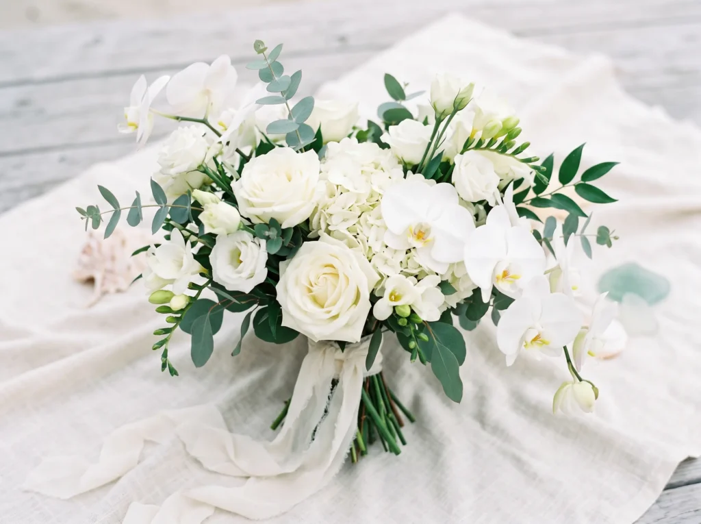 Coastal Pearl Bloom Inspiration Inspired by ref Bridal bouquet white florals K