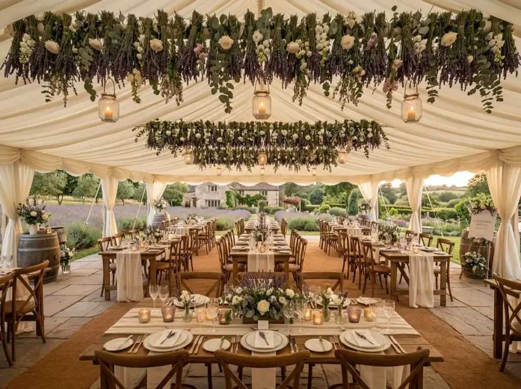 Lavender Estate Reception Inspiration Inspired Lavender estate reception marquee